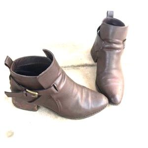 Leather brown booties and coach purse bundle!